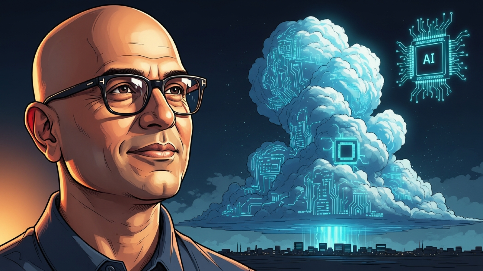 微软 MSFT 深度分析封面：Azure +40%、AI run-rate $37B、Copilot 20M、目标价 $569 关键数据卡 — OurAlpha