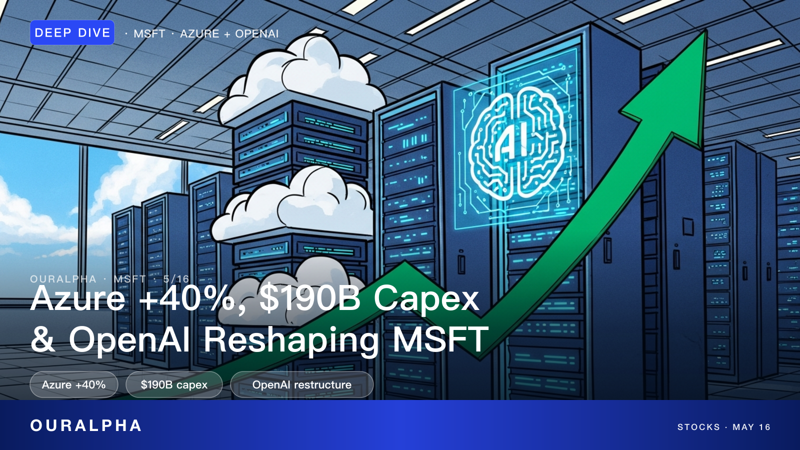 Microsoft Azure data center with OpenAI partnership branding