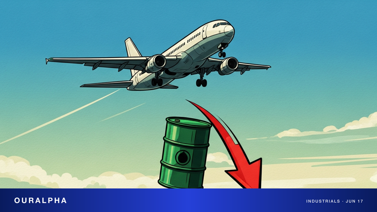 油价大跌航空公司成本下降波音股价上涨示意图