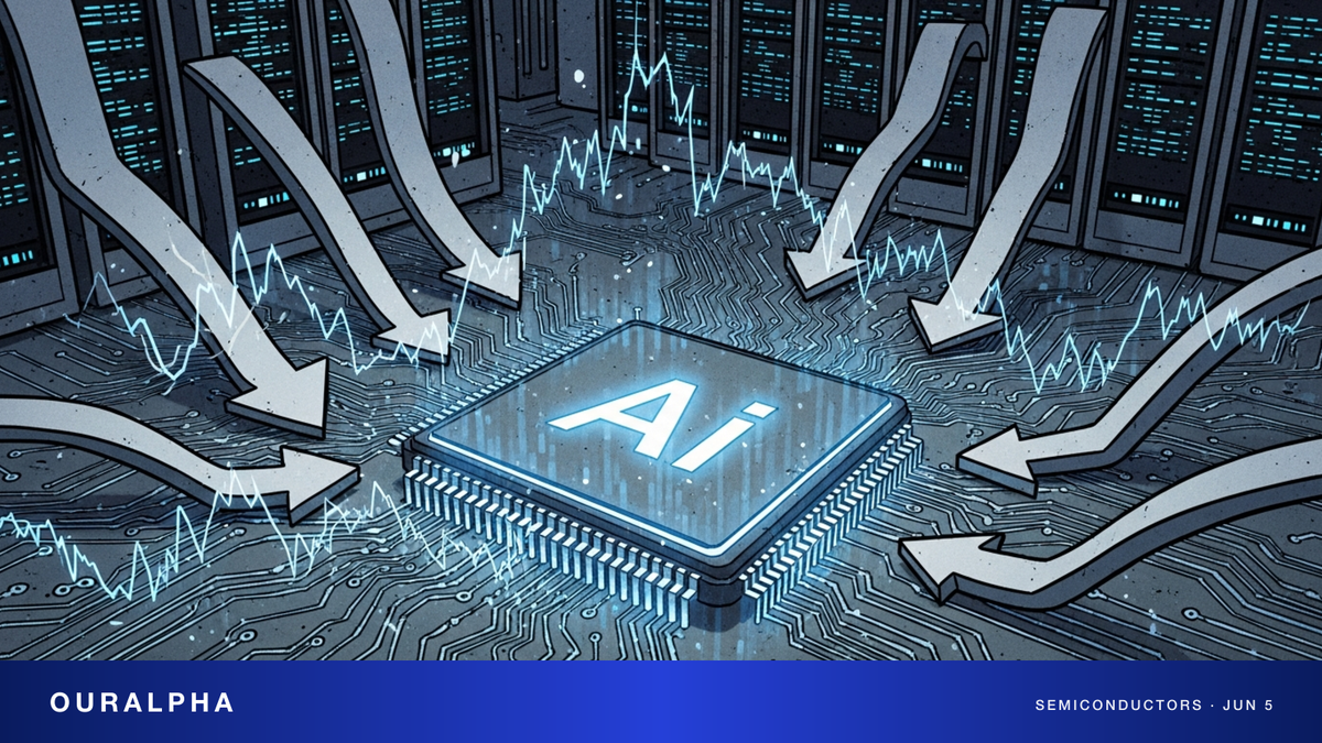 博通 AI 芯片与半导体板块抛售示意图