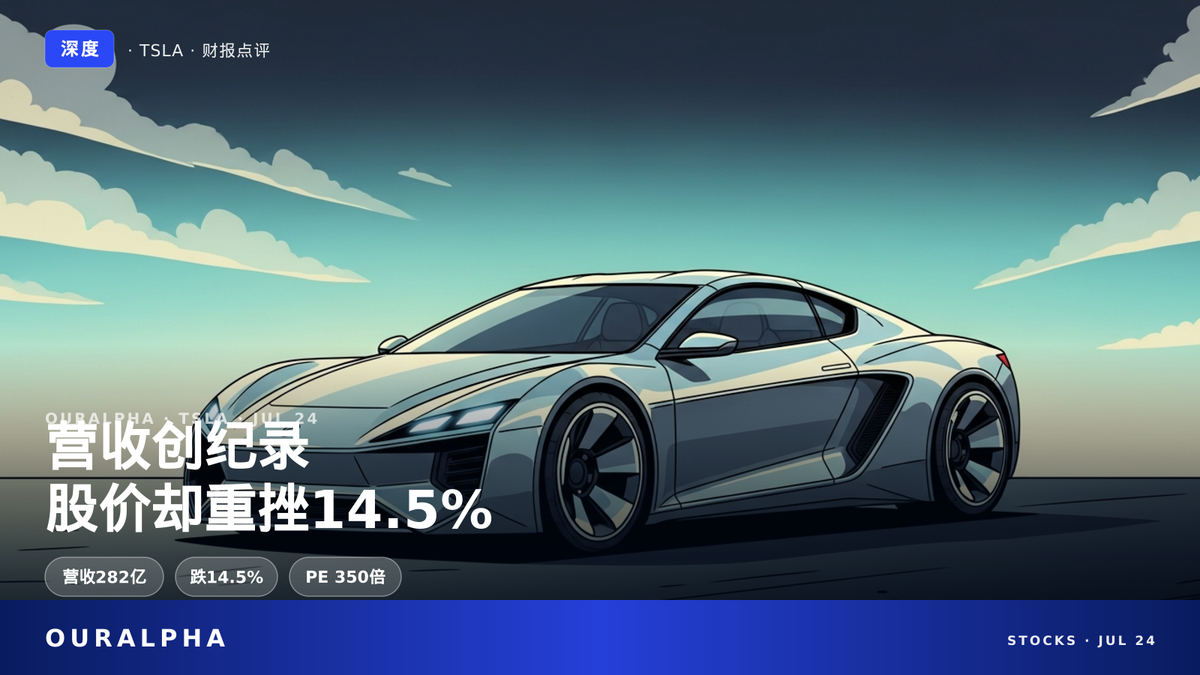营收创新高却暴跌14.5%,特斯拉AI故事还值350倍PE?