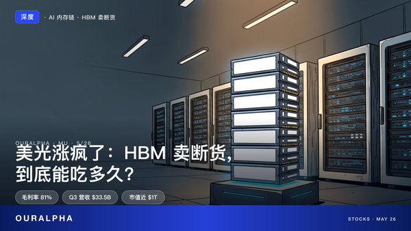 美光科技 MU 深度分析封面：HBM 高带宽内存堆叠 + AI 数据中心服务器机柜 + 硅晶圆 + 上行增长信号