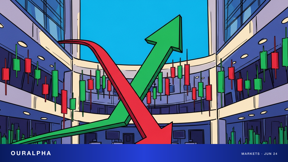 道指逆势涨 182 点、纳指跌 0.43%:6 月 24 日美股三大指数收盘分化